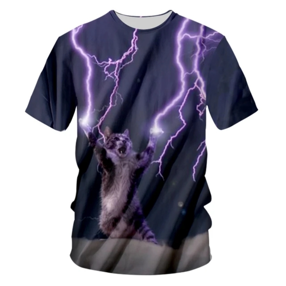 Cat lightning funny t-shirt